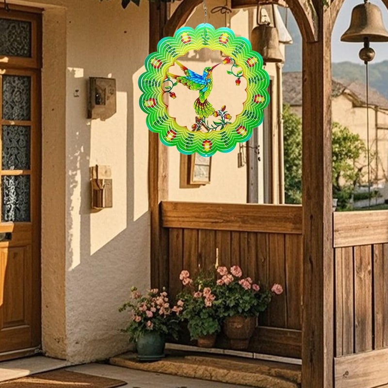 YTAONS 12 in Wind Spinners Outdoor, Hanging Spinners 3D Stainless Steel Wind Sculpture for Garden Yard Art Decoration Christmas Birthday Gift for Women Mom Wife Grandma (Hummingbird) - Image 3